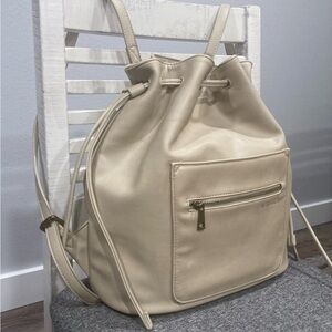 Fawn Design Cream Drawstring Backpack
